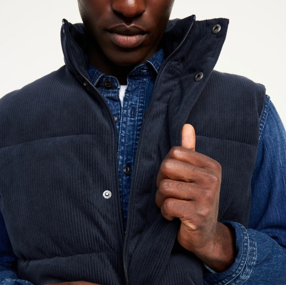 NWT: Men's Corduroy Puffer Vest - Size Large